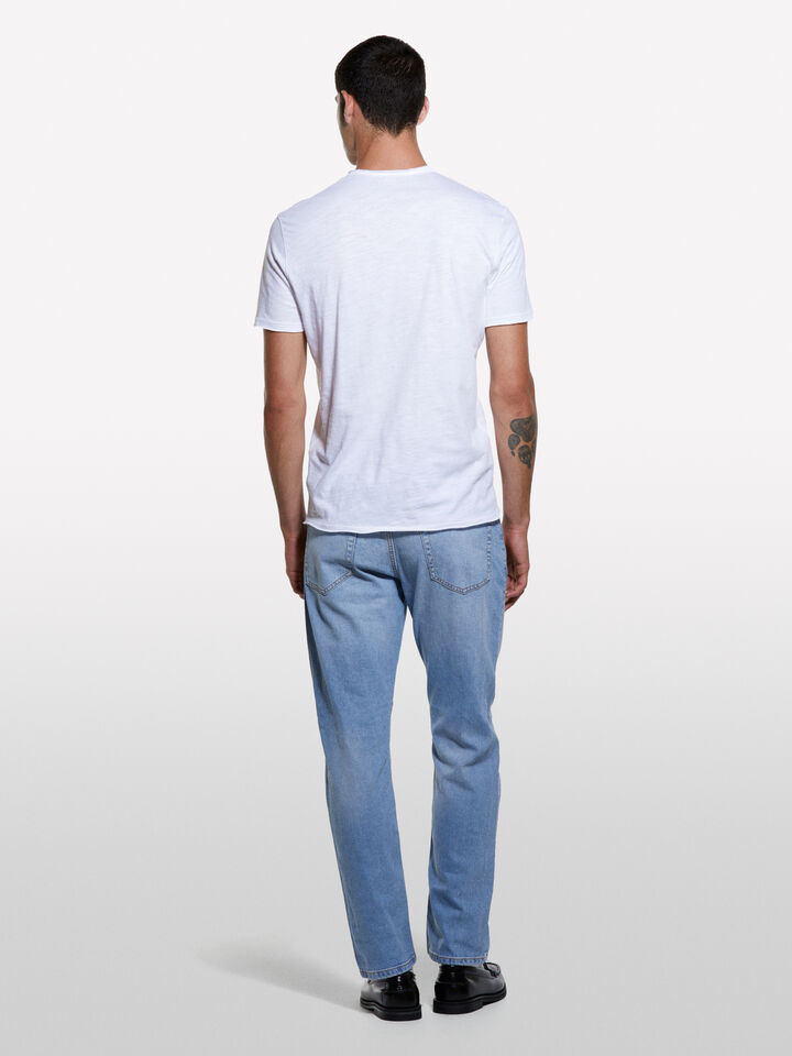 Μπλούζα σεραφίνο λευκή - μπλουζάκια κοντομάνικα ανδρικά - Λευκο | Sisley image number 2